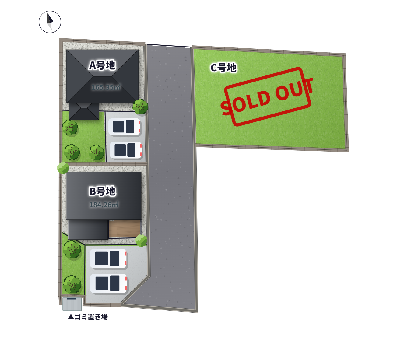 拡大した区画図