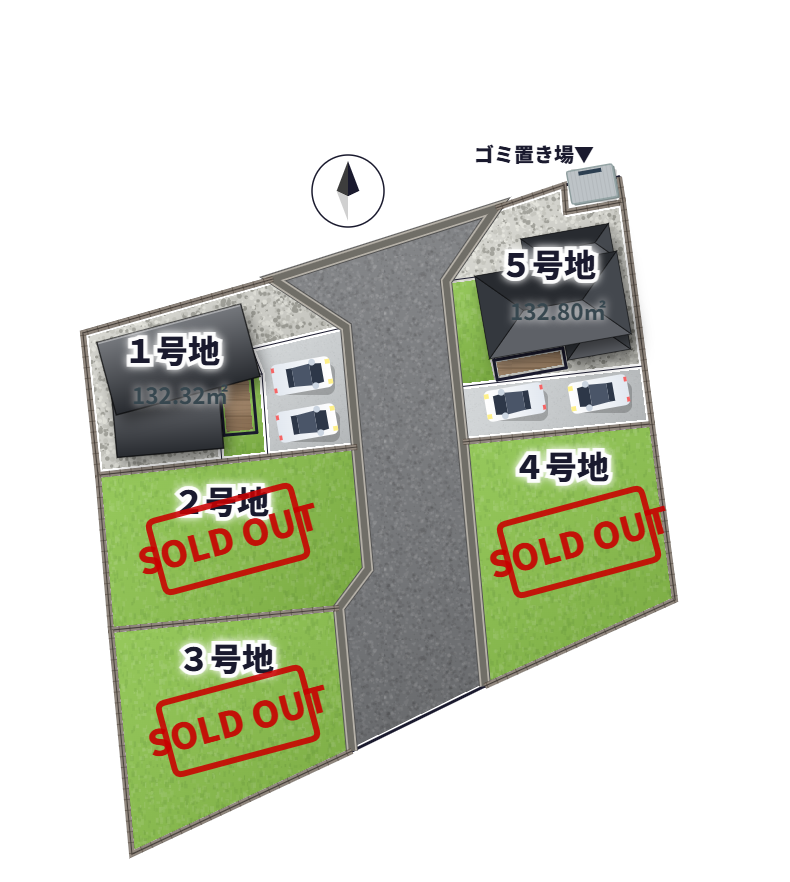 拡大した区画図