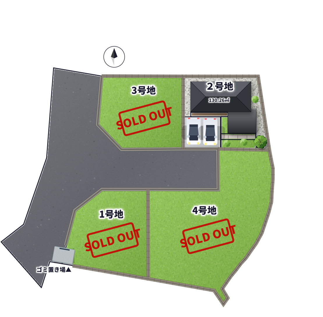 拡大した区画図